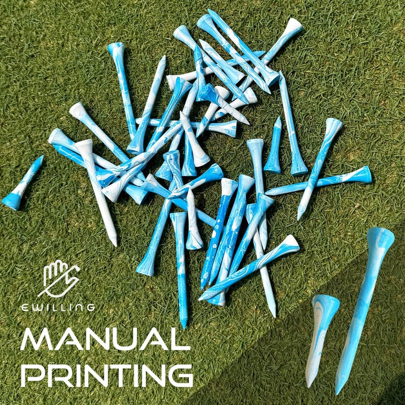 EWILLING Store Golf Tees Multiple Colors Mixed Size Package, 100pcs Professional Bamboo/Wood Golf Tees, Size 3-1/4", 2-3/4" & 1-1/2" Reduce Friction and Resistance - Image 2